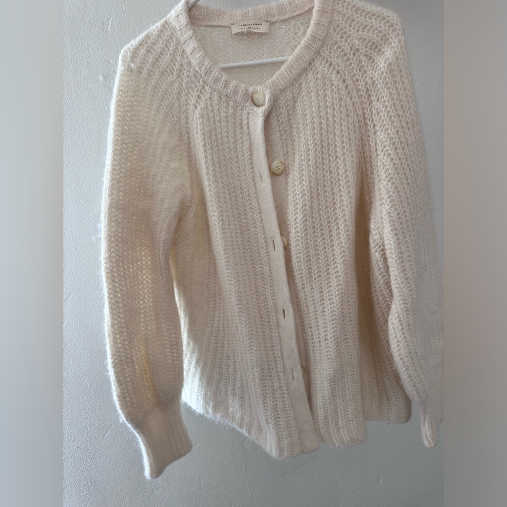 Sezane White cardigan